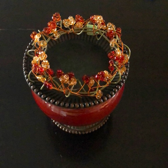 PartyLite Other - PartyLite Moroccan Spice Pillar Candle Holder w/beads